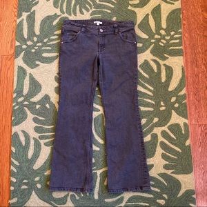 Cabi Black Low Rise Flap Pocket Boot Cut Jeans #204R Size 12